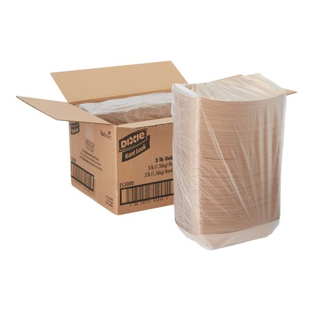 Ecosmart Ecosmart 3lbs. Polycoated Paper Food Trays Unbleached, PK500 ES300U